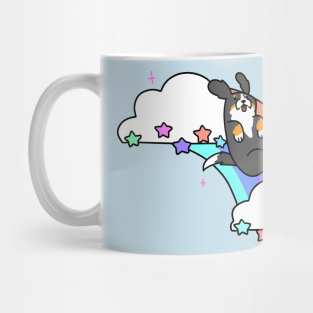 Bernese Mountain Dog Mug - Rainbow Cloud Bernie by saradaboru